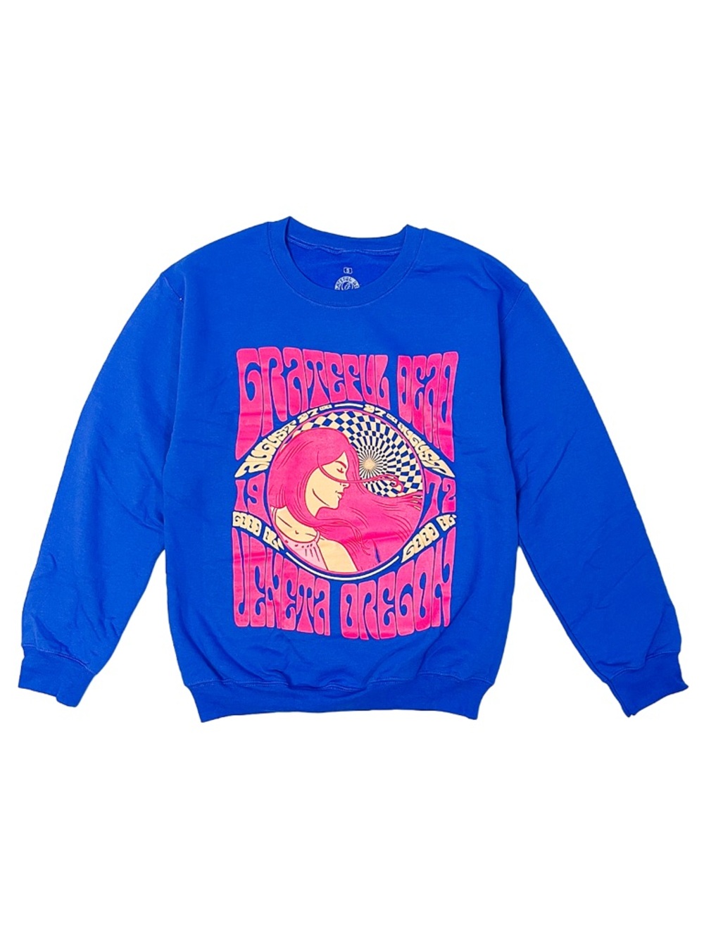 Grateful Dead 8-27-72 Veneta Oregon Crewneck Sweatshirt Blue Pink Unisex S NWT - Picture 4 of 9